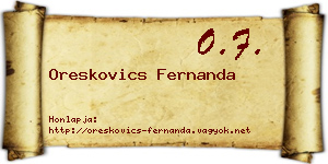 Oreskovics Fernanda névjegykártya
